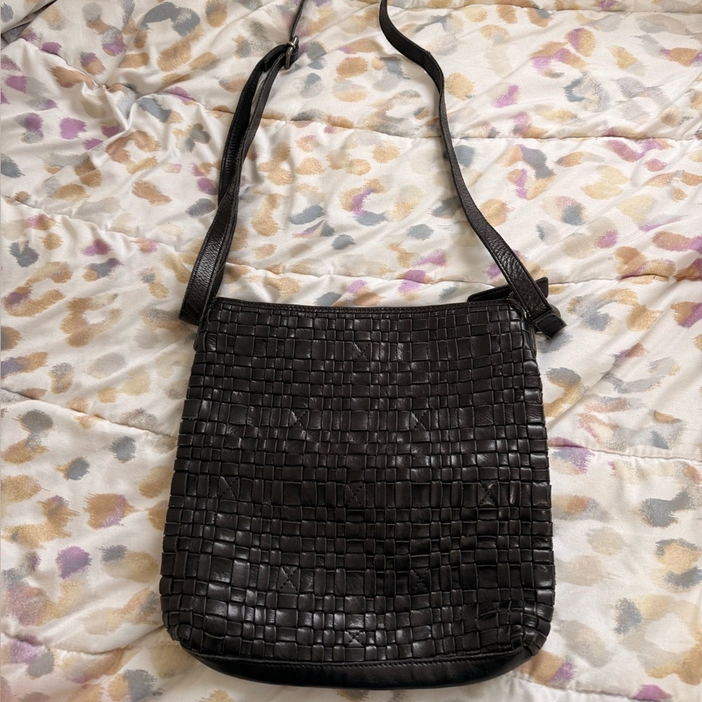 Black Woven Crossbody Bag